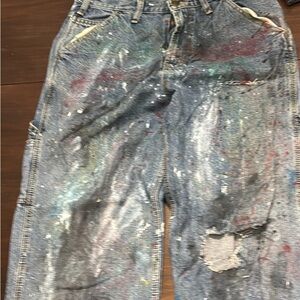 Artistic Paint-Splattered Relaxed Fit Jeans